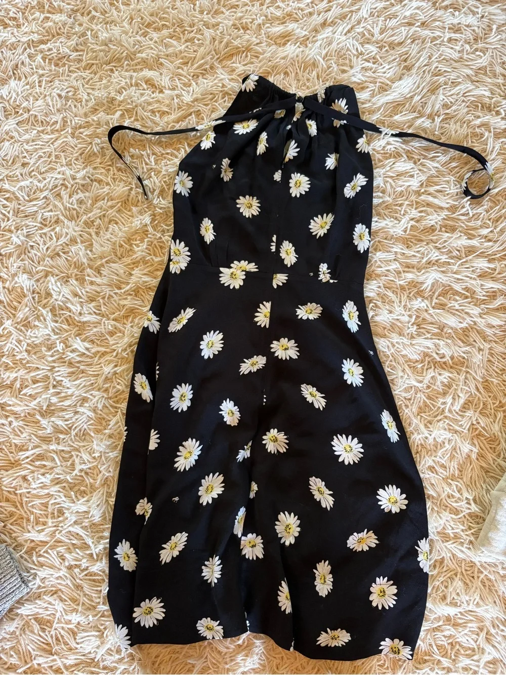 kate spade Black Daisy Print Halter Dress